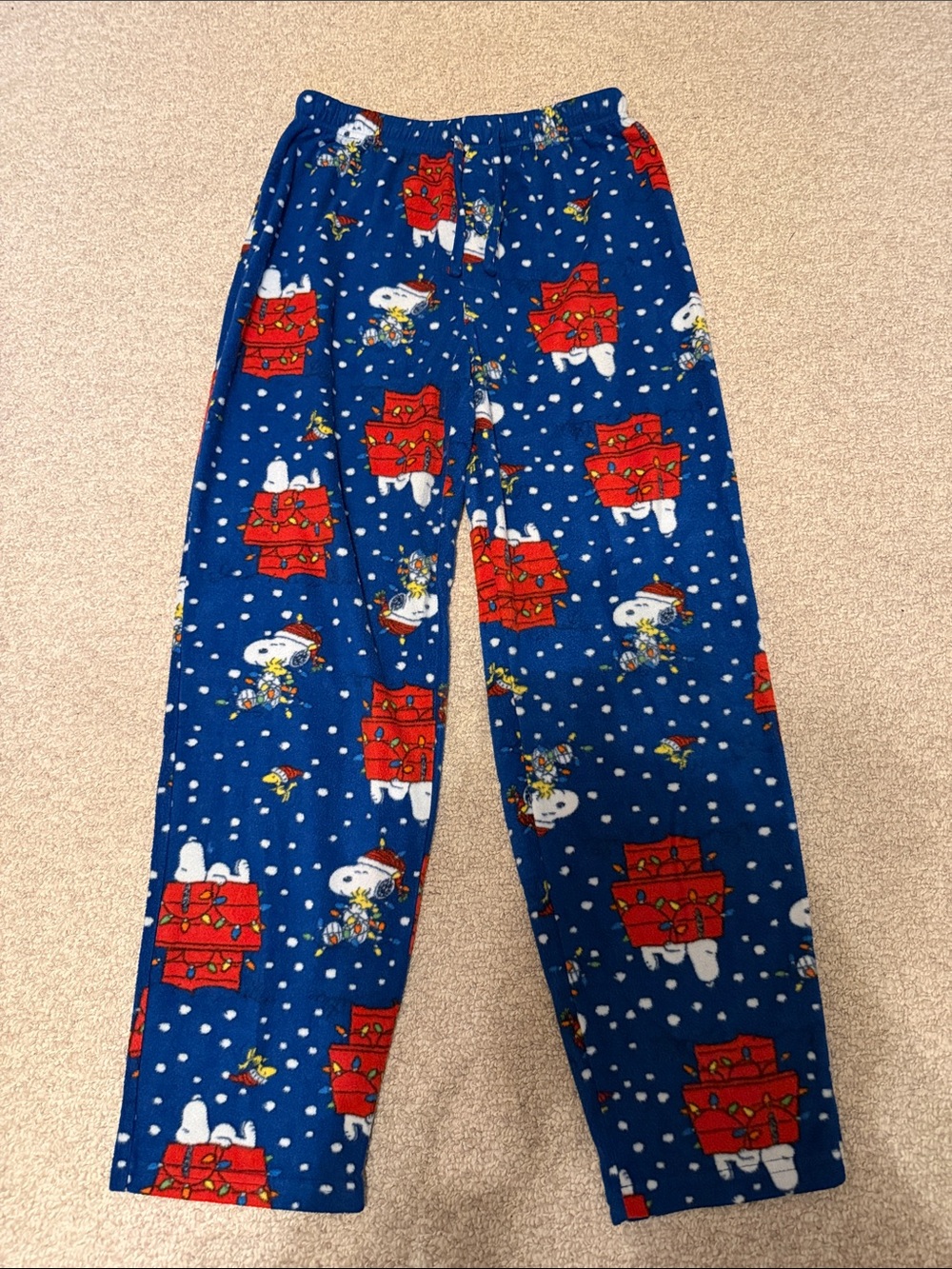 Blue Holiday Snoopy Fleece Pajama Pants